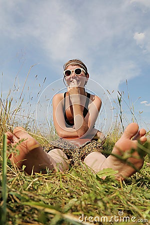 Funny girl with a good mood Stock Photo