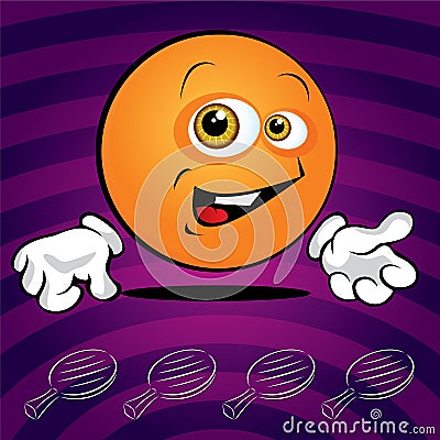 Funny smiling ping pong ball Vector Illustration
