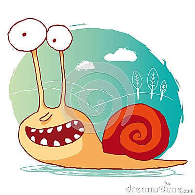 Funny snail Vector Illustration