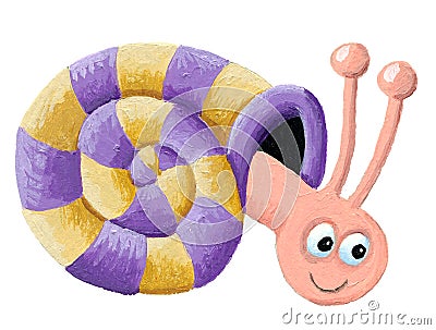 Funny snail Cartoon Illustration