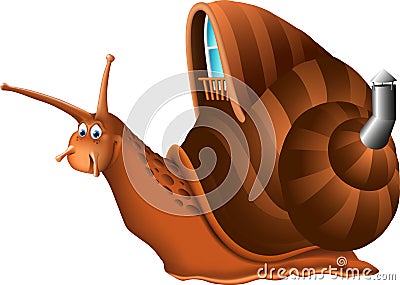 Funny snail cartoon Vector Illustration