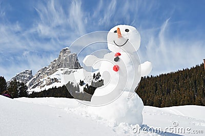 Funny snowman Stock Photo