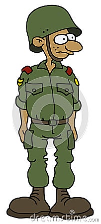 Funny soldier Vector Illustration