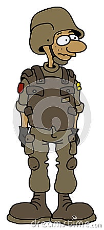 Funny soldier Vector Illustration