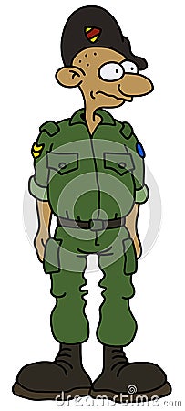 Funny soldier Vector Illustration