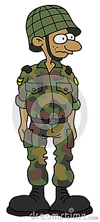 Funny soldier Vector Illustration