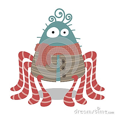 Funny Spider Cartoon Vector Illustration