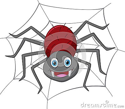 Funny spider cartoon Vector Illustration