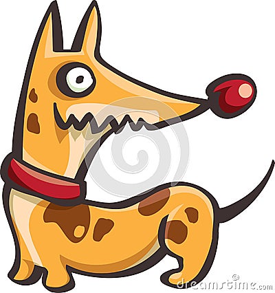 Funny spotted dog in collar Vector Illustration