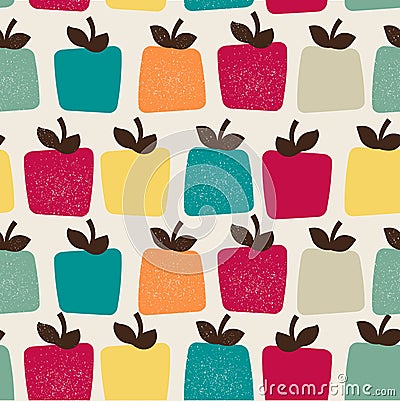 Funny square apples Vector Illustration