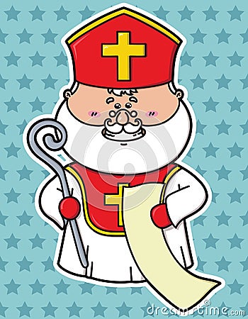 funny St. Nicholas. Vector Illustration