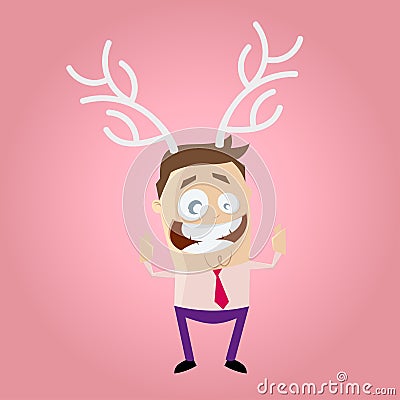 Funny stag party man Vector Illustration