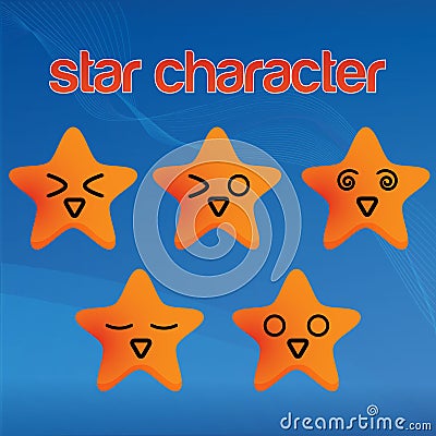 Funny star character Vector Illustration