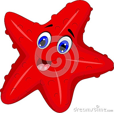 Funny starfish cartoon posing Stock Photo