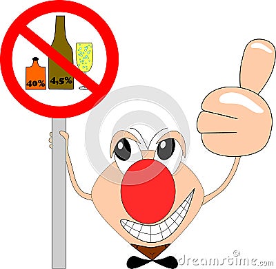 Funny stick figure advertises alcohol ban Stock Photo