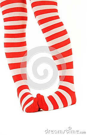 Funny striped socks Stock Photo