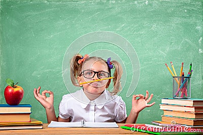 Funny Student In Classroom Stock Photo