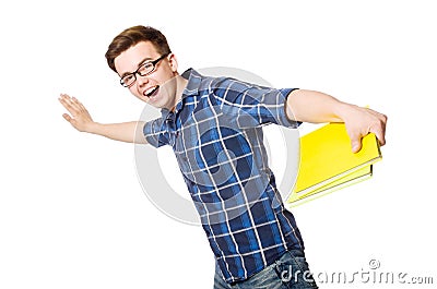 Funny student isolated Stock Photo