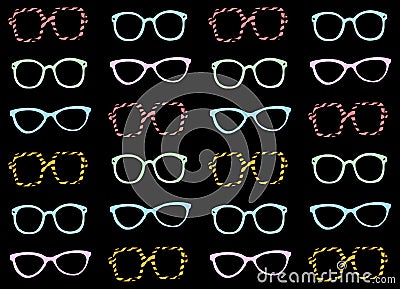 Funny sunglasses pattern vector fashion illustration Vector Illustration