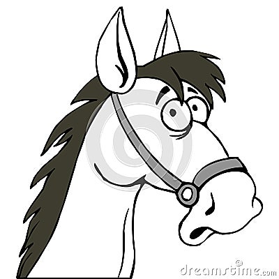 Funny surprised horse Vector Illustration