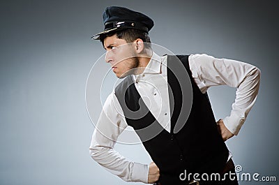 Funny taxi driver Stock Photo