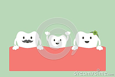 Funny teeth family Vector Illustration