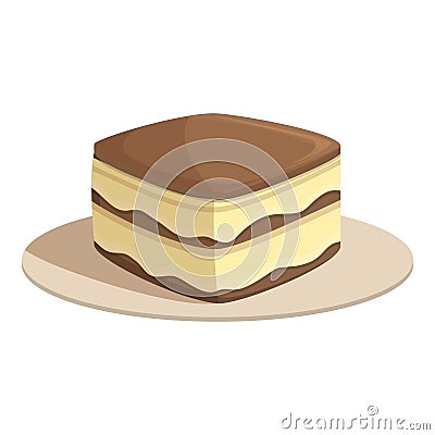 Funny tiramisu icon cartoon vector. Cake food Vector Illustration