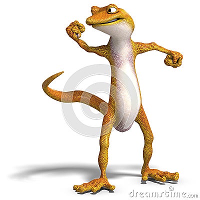 Funny toon gecko Stock Photo