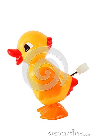Funny toy clockwork duck Stock Photo