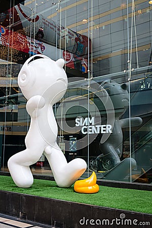 Funny toy image in front of Siam Center shopping mall in Bangk Editorial Stock Photo
