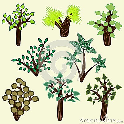 Funny trees Vector Illustration