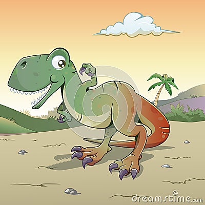 Funny Tyrannosaurus Rex Vector Illustration