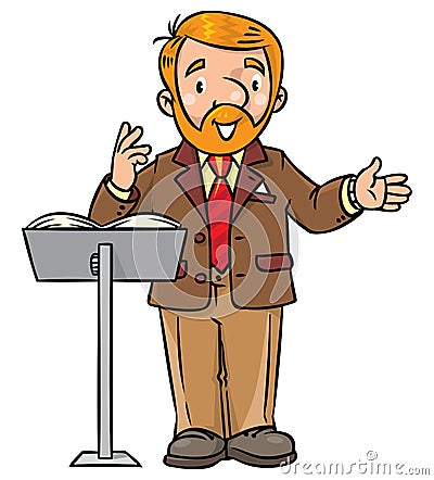 Funny university lecturer or teacher Vector Illustration