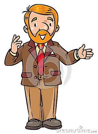 Funny university lecturer or teacher Vector Illustration