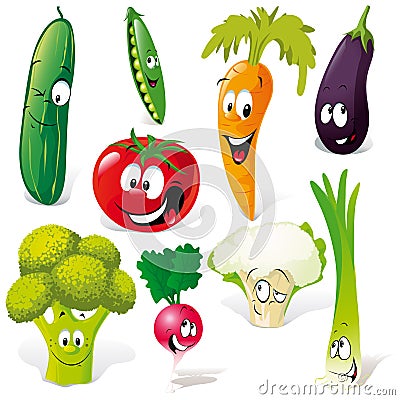 Funny vegetable cartoon Vector Illustration