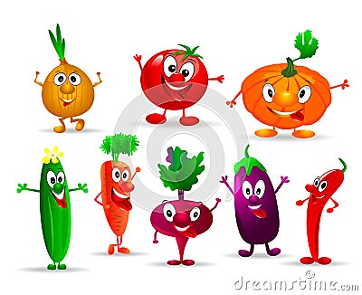 Funny vegetables Vector Illustration