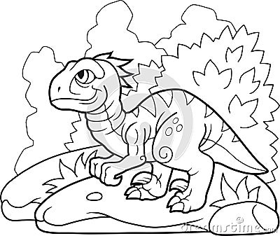 Funny velociraptor cute picture Vector Illustration