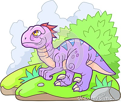 Funny velociraptor cute picture Vector Illustration