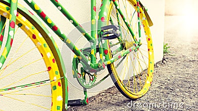 Funny vintage bicycle Stock Photo