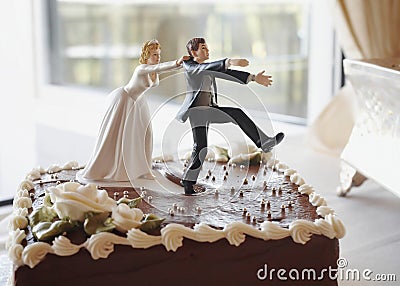 Funny wedding cake Stock Photo