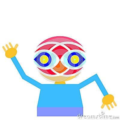 Funny Weird Character Vector Icon Vector Illustration