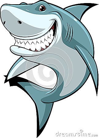Funny white shark Vector Illustration