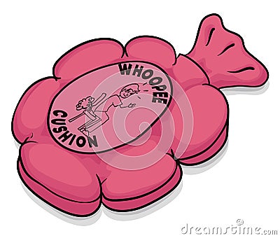 Funny Whoopee Cushion in Cartoon Style Isolated, Vector Illustration Vector Illustration