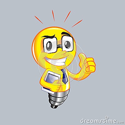 Funny yellow lamp Vector Illustration