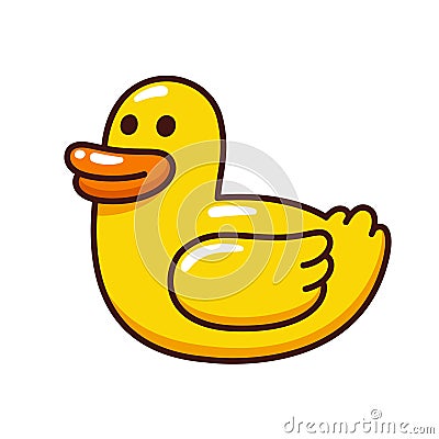 Funny yellow rubber ducky Vector Illustration
