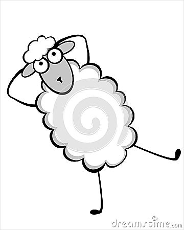 Funny young sheep Stock Photo