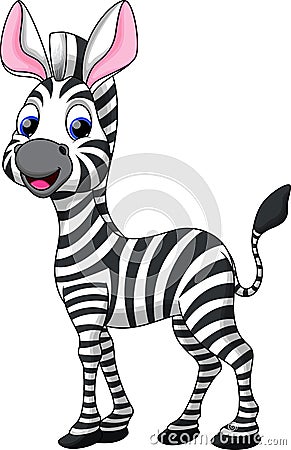 Funny zebra cartoon Vector Illustration