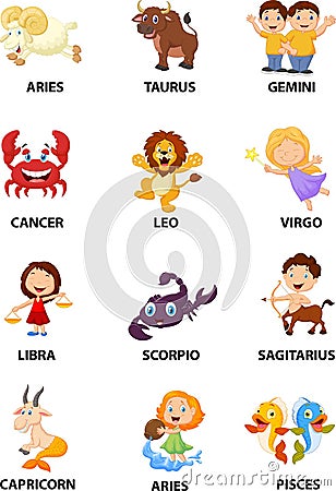 Funny zodiac cartoon Vector Illustration