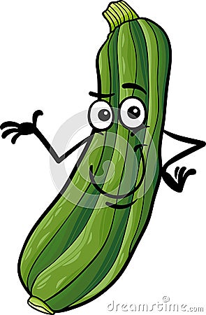 Funny zucchini vegetable cartoon illustration Vector Illustration