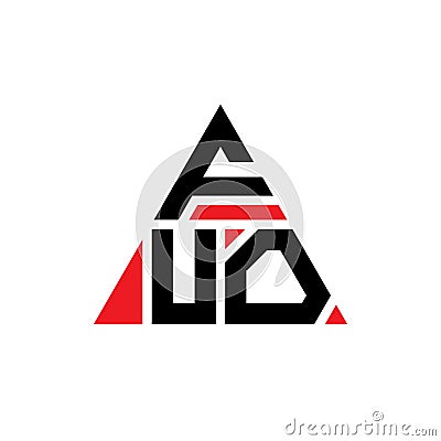 FUO triangle letter logo design with triangle shape. FUO triangle logo design monogram. FUO triangle vector logo template with red Vector Illustration